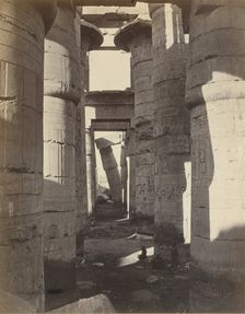 Haute-Egypt, Salle Hypostyle à Karnak, ca. 1870. Creator: Adolphe Braun
