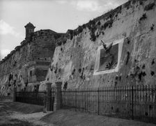 Havana, Cuba, execution wall in Cabanas, between 1890 and 1906. Creator: Unknown