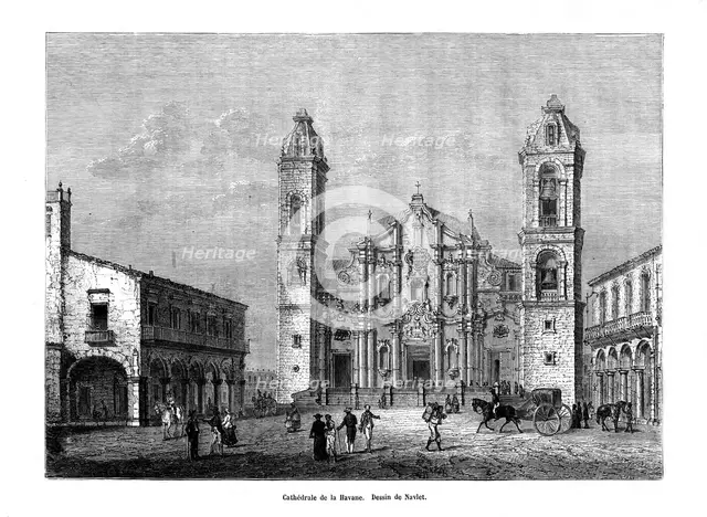 Havana Cathedral, Cuba, 19th century. Artist: Navlet