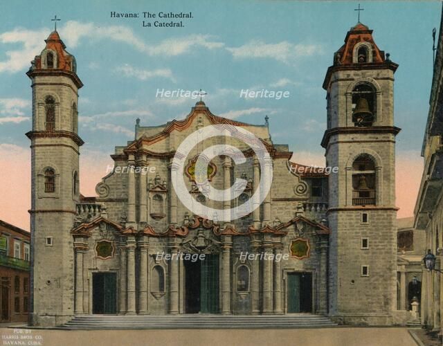 Havana Cathedral, Cuba, c1920.  Artist: Unknown.