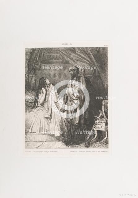 Have you pray'd tonight, Dedesmona?: plate 12 from Othello (Act 5, ..., etched 1844, reprinted 1900. Creator: Theodore Chasseriau.