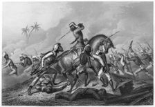 Havelock's column attacking the mutineers before Cawnpoor 1857, (c1860)