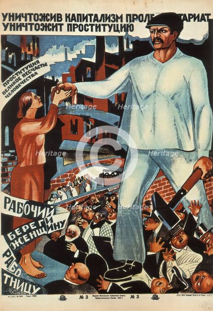 Having destroyed capitalism, the proletariat will abolish prostitution!, 1923. Artist: Anonymous  