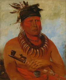 Háw-che-ke-súg-ga, He Who Kills the Osages, Chief of the Tribe, 1832. Creator: George Catlin