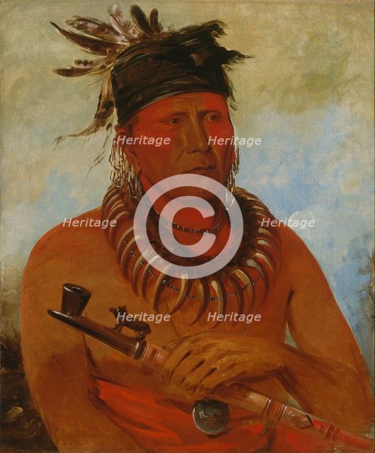 Háw-che-ke-súg-ga, He Who Kills the Osages, Chief of the Tribe, 1832. Creator: George Catlin.