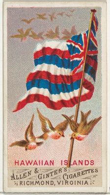 Hawaiian Islands, from Flags of All Nations, Series 1 (N9) for Allen & Ginter Cigarettes B..., 1887. Creator: Allen & Ginter
