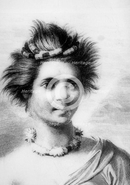 Hawaiian woman wearing a feather leis, 18th century. Artist: John Webber