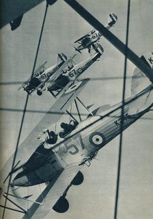 Hawker Hart biplanes flying in formation, c1936 (c1937)