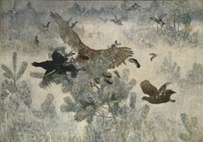 Hawk and Black-Game, 1884. Creator: Bruno Liljefors