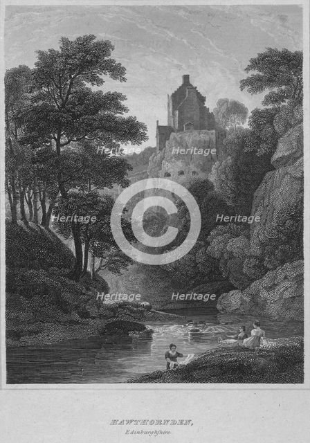 'Hawthornden, Edinburghshire', 1814. Artist: John Greig.