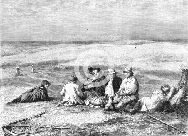 "Hay-makers", by J. Linnell, Sen., from the Exhibition of the Royal Academy, 1864. Creator: W Thomas.