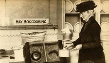 Hay box cooking, First World War, 1914-1918, (1933). Creator: Unknown