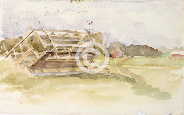 Hay cage in the meadow. Creator: Maria Wiik.