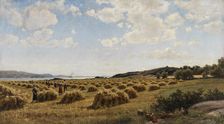 Hay Harvest (Landscape from Western Sweden), 1878. Creator: Berndt Lindholm