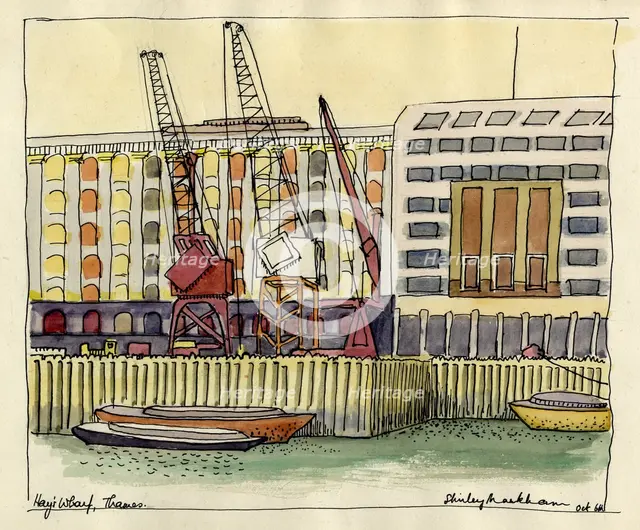 'Hay's Wharf, Thames', c1951.  Creator: Shirley Markham.