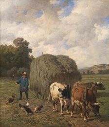 Haycart, c1830-1880. Creator: Louis Robbe