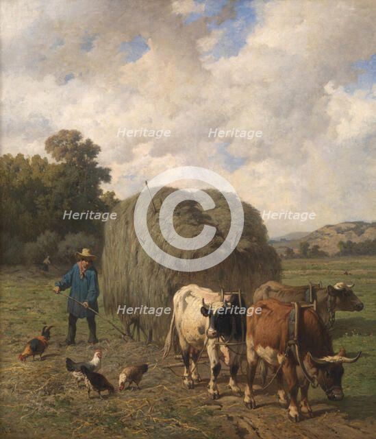 Haycart, c1830-1880. Creator: Louis Robbe.