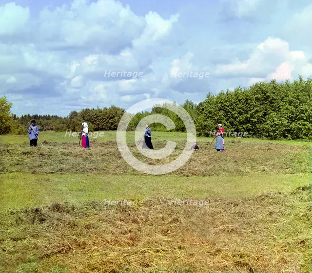 Haying [Russian Empire], 1909. Creator: Sergey Mikhaylovich Prokudin-Gorsky.