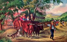 Haying Time, The First Load 1868.Artist: Currier and Ives