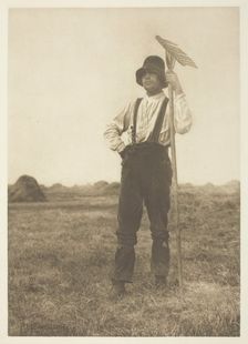 Haymaker with Rake (Norfolk), c. 1883/87, printed 1888. Creator: Peter Henry Emerson