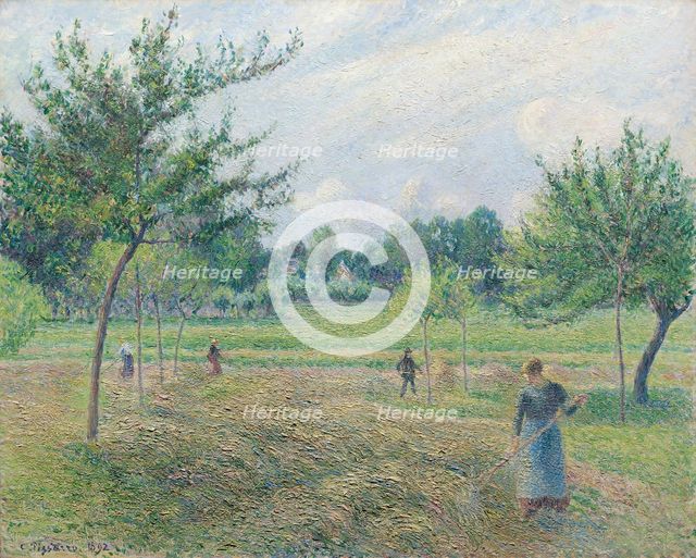 Haymaking at Éragny, 1892. Creator: Camille Pissarro.