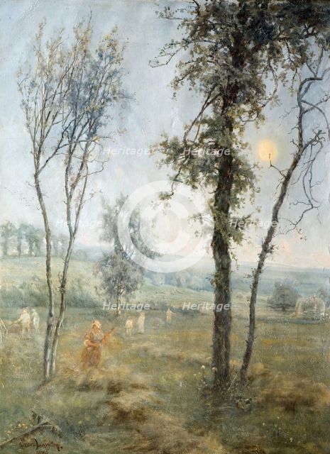 Haymaking By Moonlight, 1876. Creator: Cecil Gordon Lawson.
