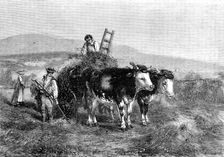 "Haymaking in Switzerland" - painted by H. Moore, from the Exhibition of the National..., 1857. Creator: Mason Jackson