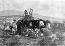 "Haymaking in Switzerland" - painted by H. Moore, from the Exhibition of the National..., 1857. Creator: Mason Jackson