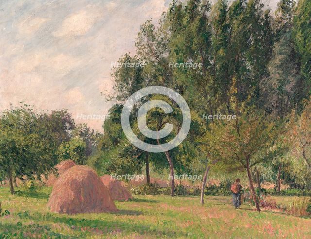 Haystacks, Morning, Éragny, 1899. Creator: Camille Pissarro.