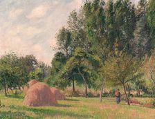 Haystacks, Morning, Éragny, 1899. Creator: Camille Pissarro
