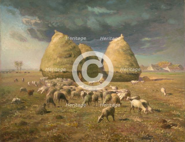 Haystacks: Autumn, ca. 1874. Creator: Jean Francois Millet.