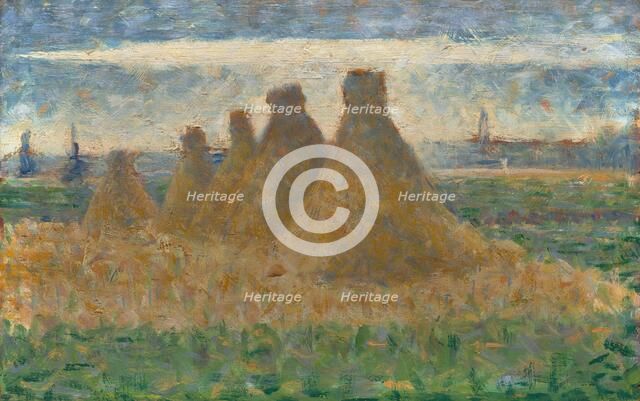 Haystacks, c. 1882. Creator: Georges-Pierre Seurat.