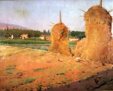 Haystacks painting by Isidre Nonell