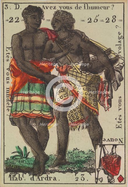 Hab.t d'Ardra from Playing Cards (for Quartets) 'Costumes des Peuples Étrangers', 1700-1799. Creator: Anon.