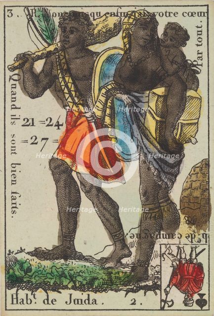 Hab.t de Juida from Playing Cards (for Quartets) 'Costumes des Peuples Étrangers', 1700-1799. Creator: Anon.