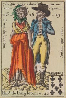 Hab.t de l'Angleterre from Playing Cards (for Quartets) Costumes des Peuples..., 1700-1799. Creator: Anon