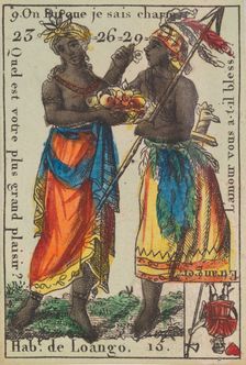 Hab.t de Loango from Playing Cards (for Quartets) Costumes des Peuples Étrangers 1700-1799. Creator: Anon