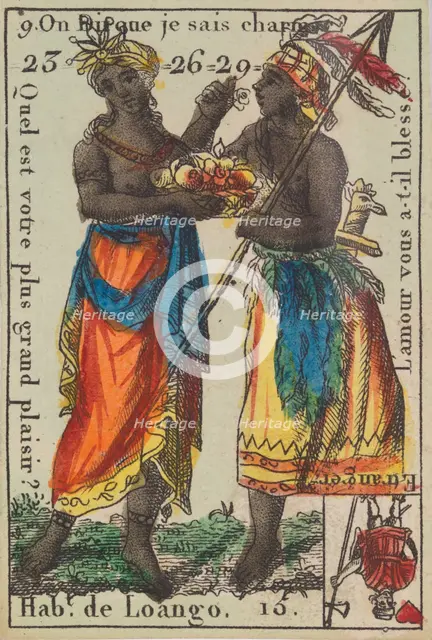 Hab.t de Loango from Playing Cards (for Quartets) 'Costumes des Peuples Étrangers',1700-1799. Creator: Anon.