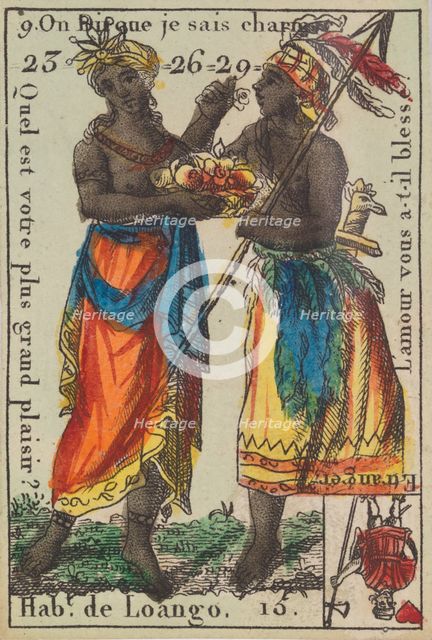 Hab.t de Loango from Playing Cards (for Quartets) 'Costumes des Peuples Étrangers',1700-1799. Creator: Anon.