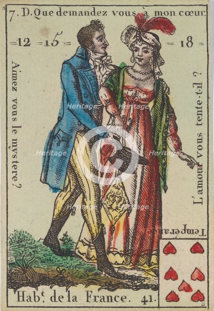 Hab.t de la France from Playing Cards (for Quartets) 'Costumes des Peuples..., 1700-1799. Creator: Anon.