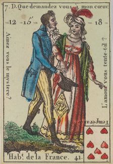 Hab.t de la France from Playing Cards (for Quartets) Costumes des Peuples..., 1700-1799. Creator: Anon