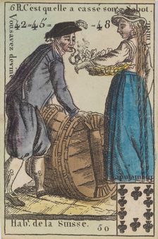 Hab.t de la Suisse from Playing Cards (for Quartets) Costumes des Peuples..., 1700-1799. Creator: Anon