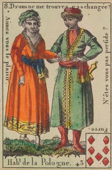 Hab.t de la Pologne from Playing Cards (for Quartets) Costumes des Peuples..., 1700-1799. Creator: Anon