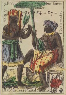 Hab.t de Terre natal from Playing Cards (for Quartets) Costumes des Peuples..., 1700-1799. Creator: Anon