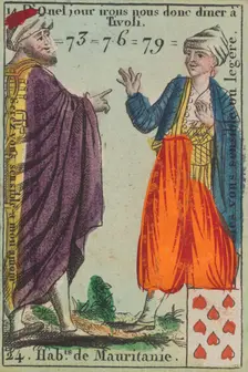 Hab.ts de Mauritanie from Playing Cards (for Quartets) Costumes des Peuples..., 1700-1799. Creator: Anon