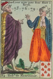 Hab.ts de Mauritanie from Playing Cards (for Quartets) Costumes des Peuples..., 1700-1799. Creator: Anon