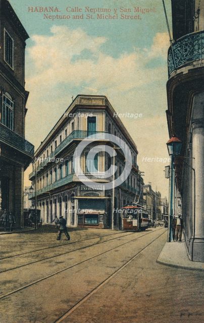 'Habana. Calle Neptuno y San Miguel. Neptuno and St. Michel Street', 1916. Artist: Unknown.