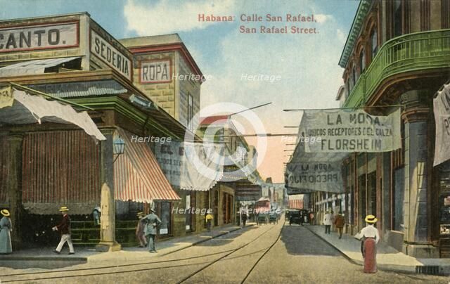 'Habana: Calle San Rafael, San Rafael Street', c1910s. Creator: Unknown.