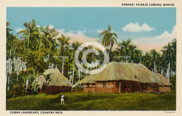 'Habana: Paisaje Cubano, Bohios. Cuban Landscape, Country Huts', c1910. Artist: Unknown.