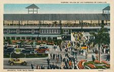 Habana: Salida De Las Carreras De Caballos. Oriental Park Race Track c1910